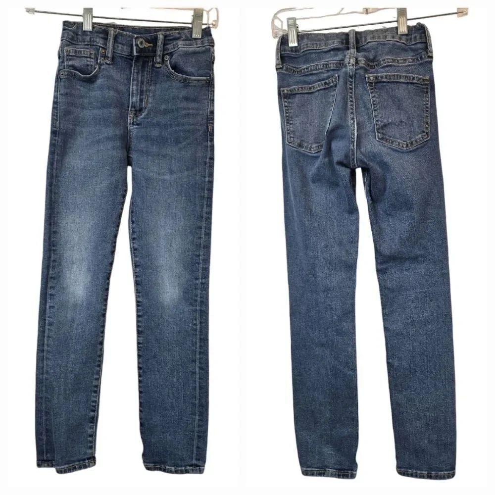 Old Navy Slim 360° Stretch Jeans Boys 10 Woodland Blue Denim Distressed Casual